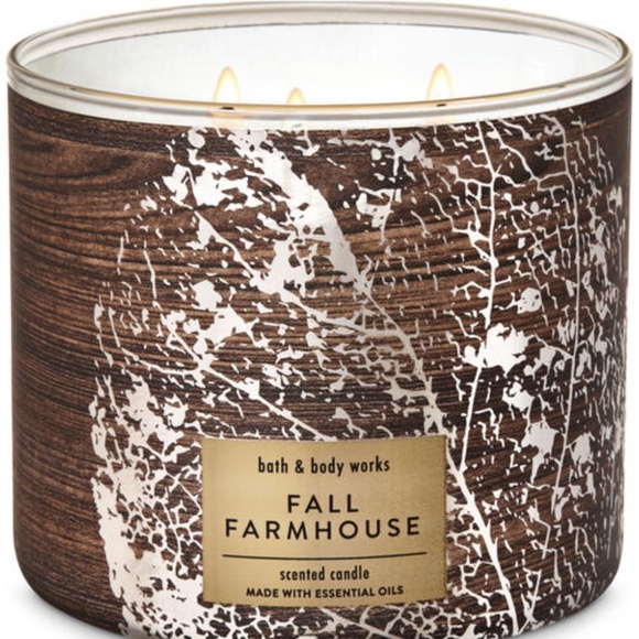 Bath & Body Works Accents Fall Farmhouse 3wick Candle Poshmark